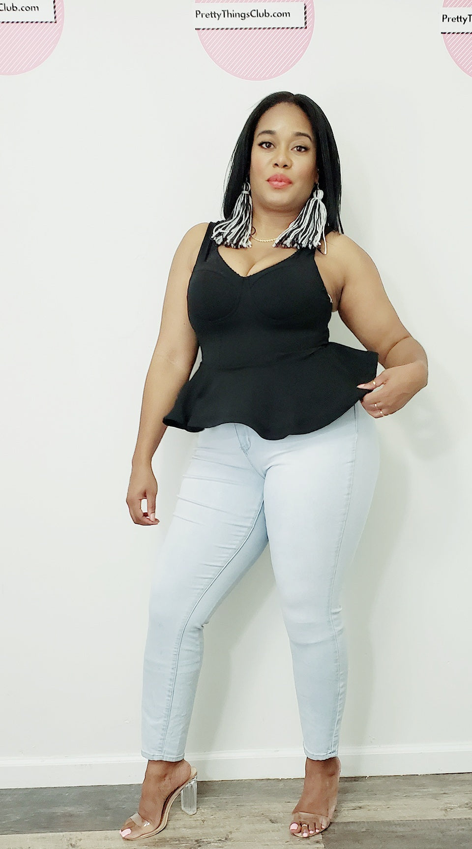 All Eyes On Me- Peplum Bustier Top