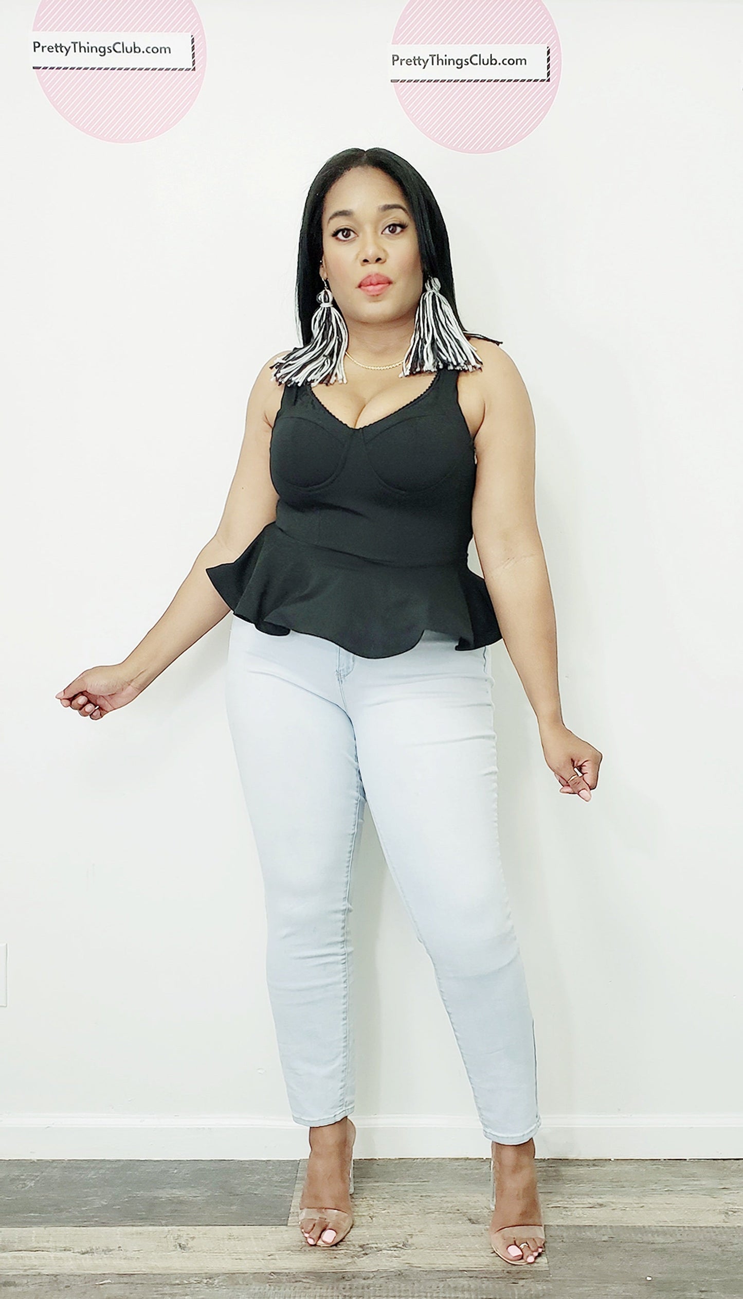 All Eyes On Me- Peplum Bustier Top
