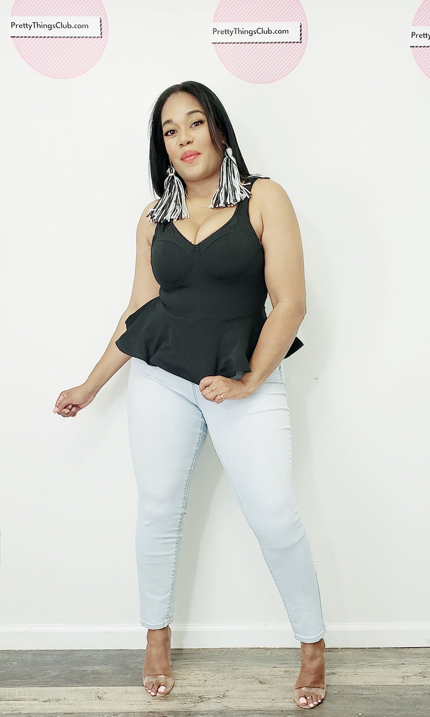 All Eyes On Me- Peplum Bustier Top
