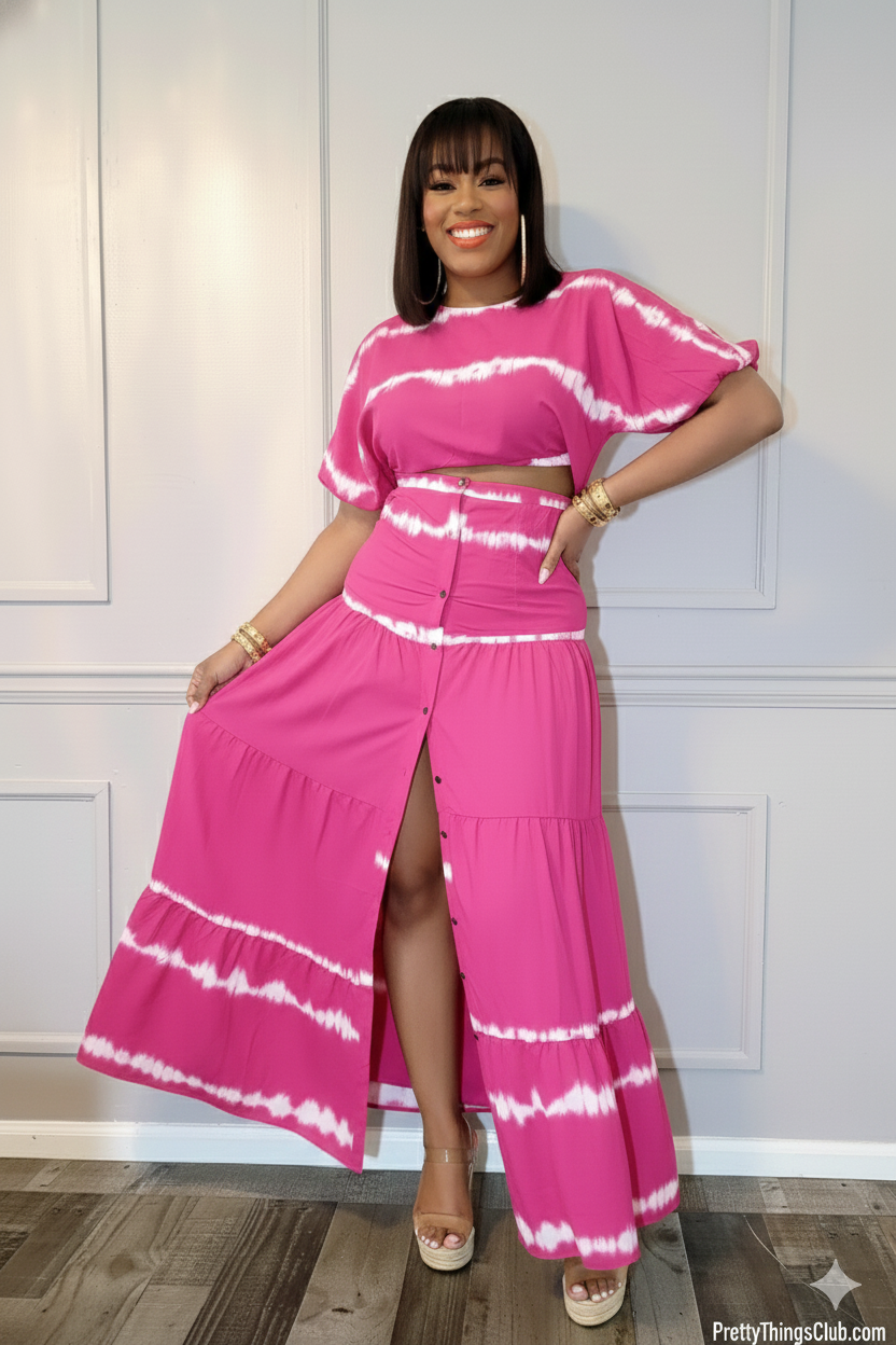 Travel Bae- Crop Top Skirt Set