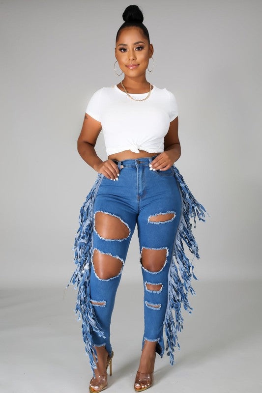 Fringe Benefits - Distressed Jeans