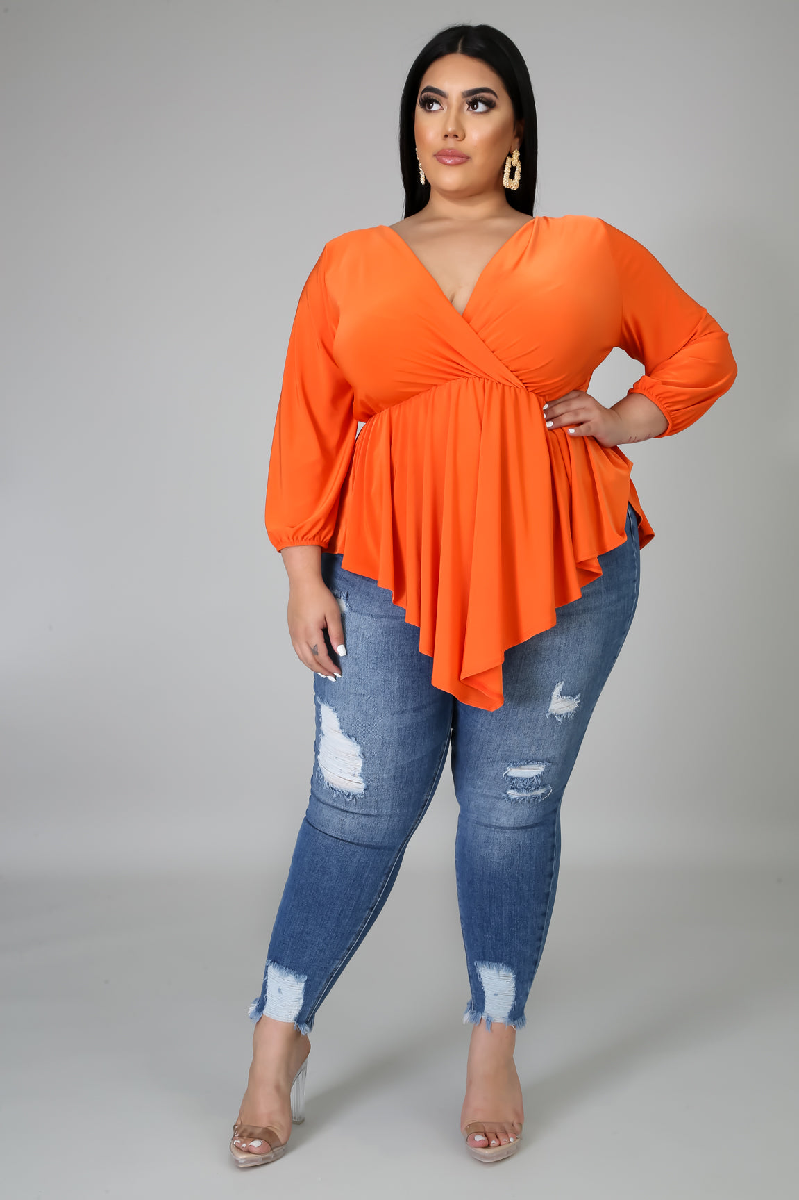 SNATCHED WAIST- WRAP FRONT TOP