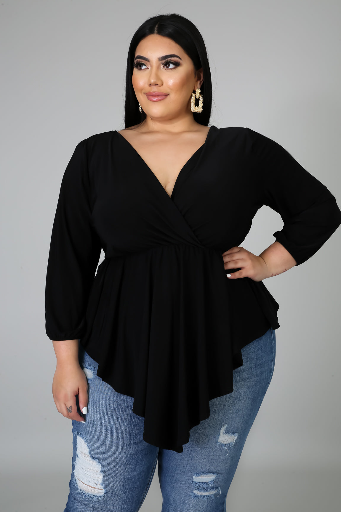 SNATCHED WAIST- WRAP FRONT TOP