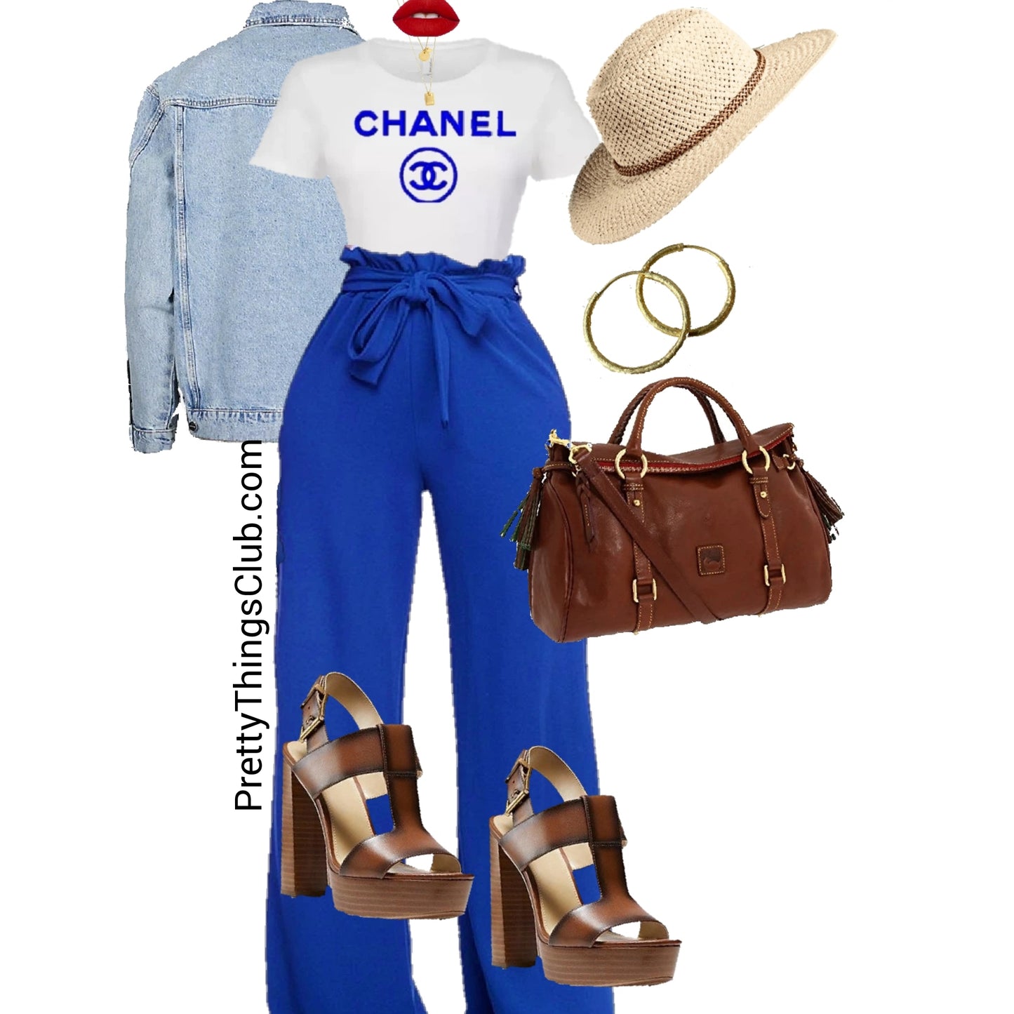Snatched waist- High Waist Wide-leg Pants