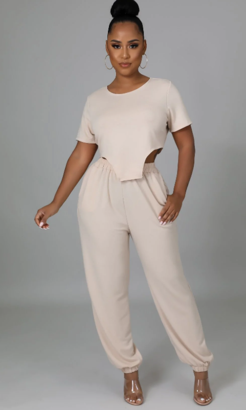 So Posh- 2 Piece Crop Top Set