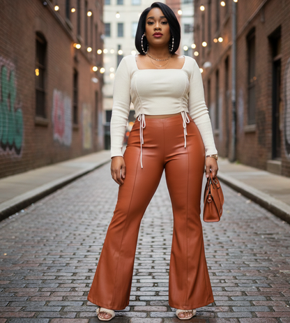 It Girl- Faux Leather Wide-leg Pant
