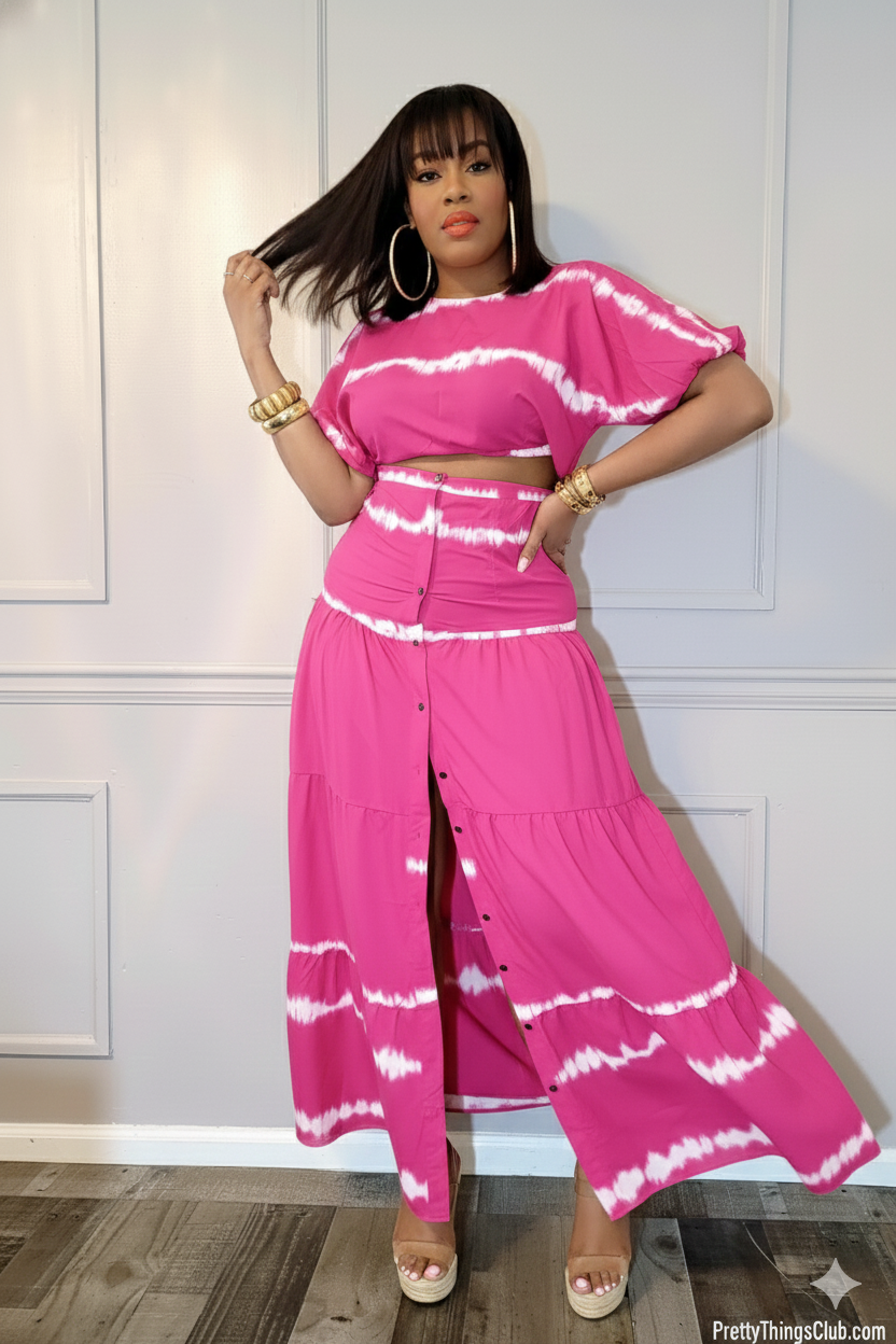 Travel Bae- Crop Top Skirt Set