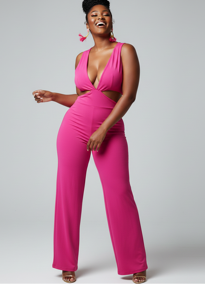 Who She Think She Is- Cut Out Detail Jumpsuit