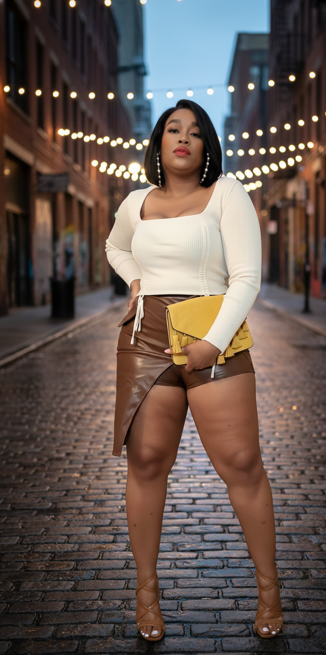 Lady's Night- Faux leather skort