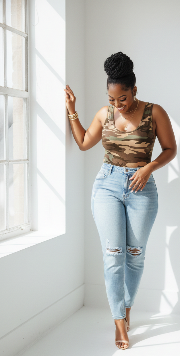 I Need a A Soldier- Camo Bodysuit