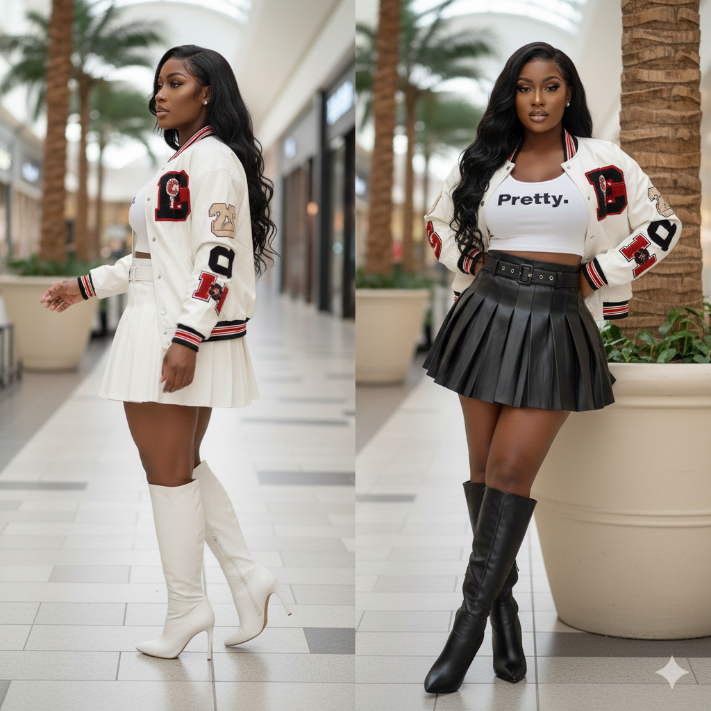 Faux Life- Pleated Faux Leather Skirt