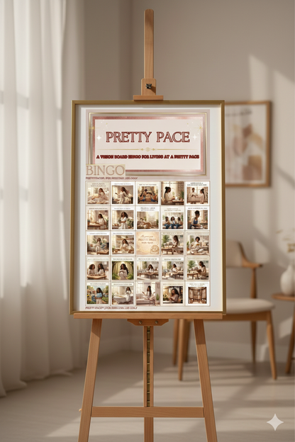 Pretty Pace™ Vision Bingo Card  Header –BW Edition