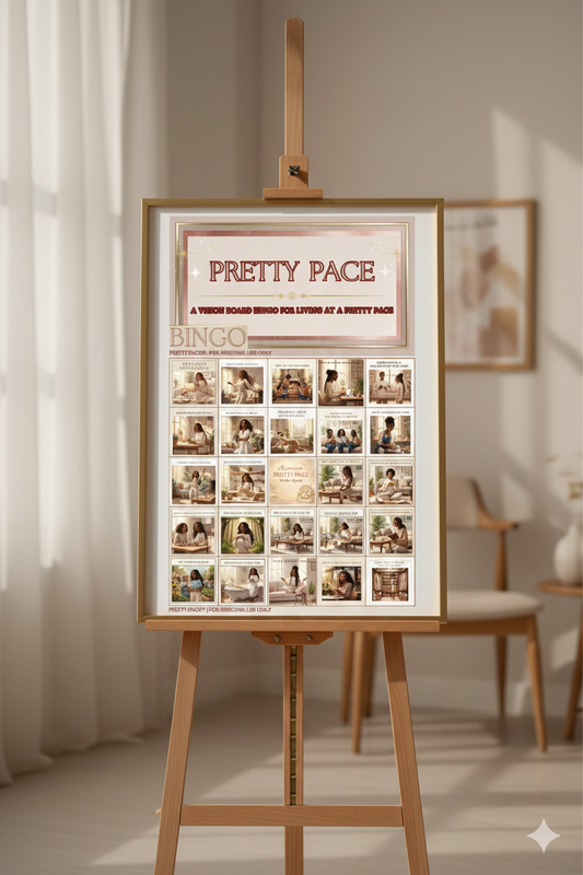 Pretty Pace™ Vision Bingo Card  Header –BW Edition