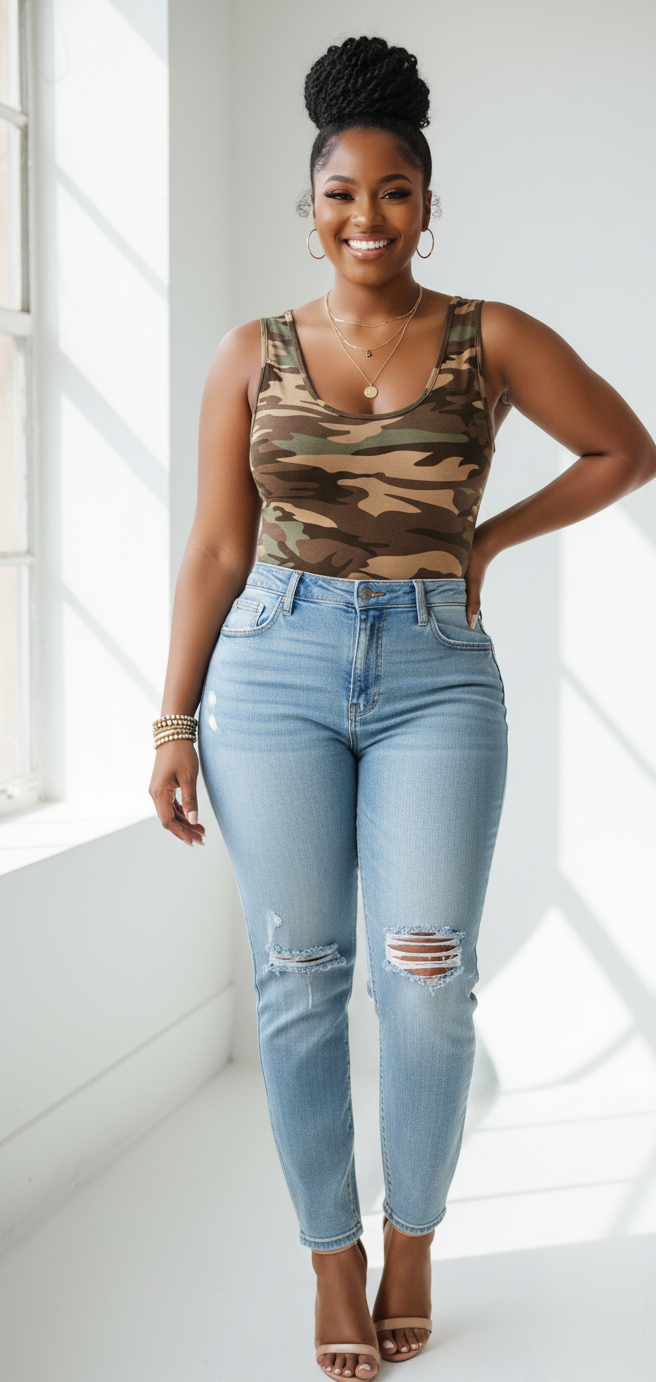 I Need a A Soldier- Camo Bodysuit