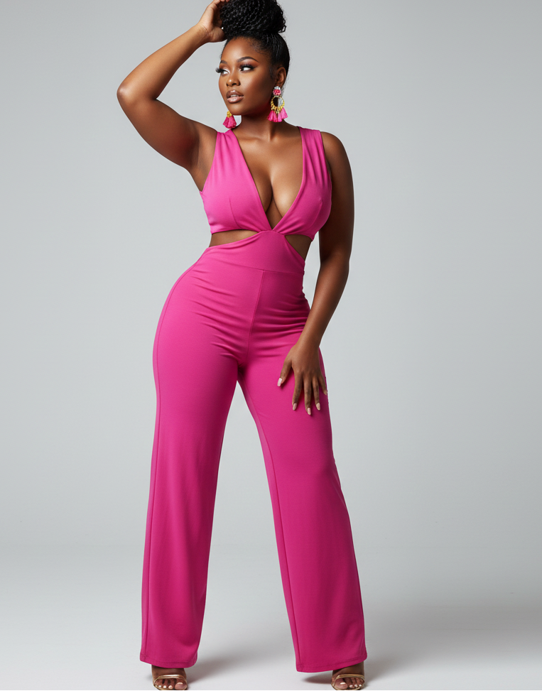 Who She Think She Is- Cut Out Detail Jumpsuit