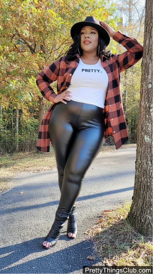 Pretty Plaid- Longline Button Front Shirt