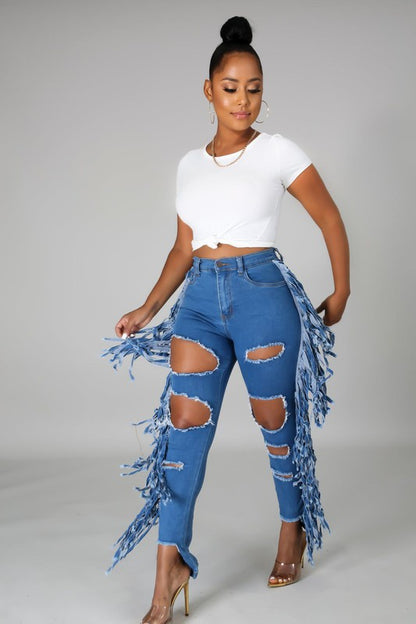 Fringe Benefits - Distressed Jeans