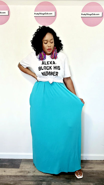 POPSICLE- V-NECK ADJUSTABLE STRAPS MAXI DRESS