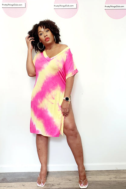 SUNDAE-Tie Dye Slit Tunic