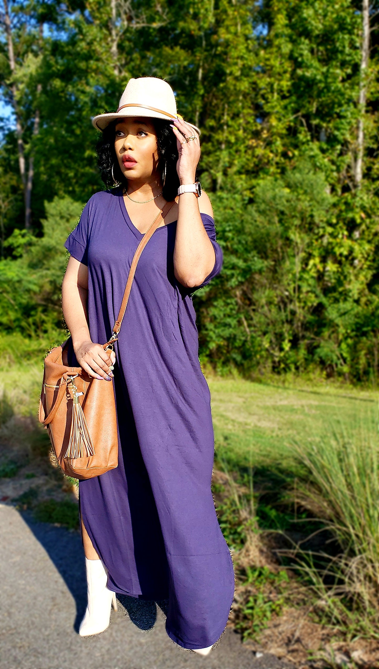 CLASS ACT- V-NECK POCKET MAXI