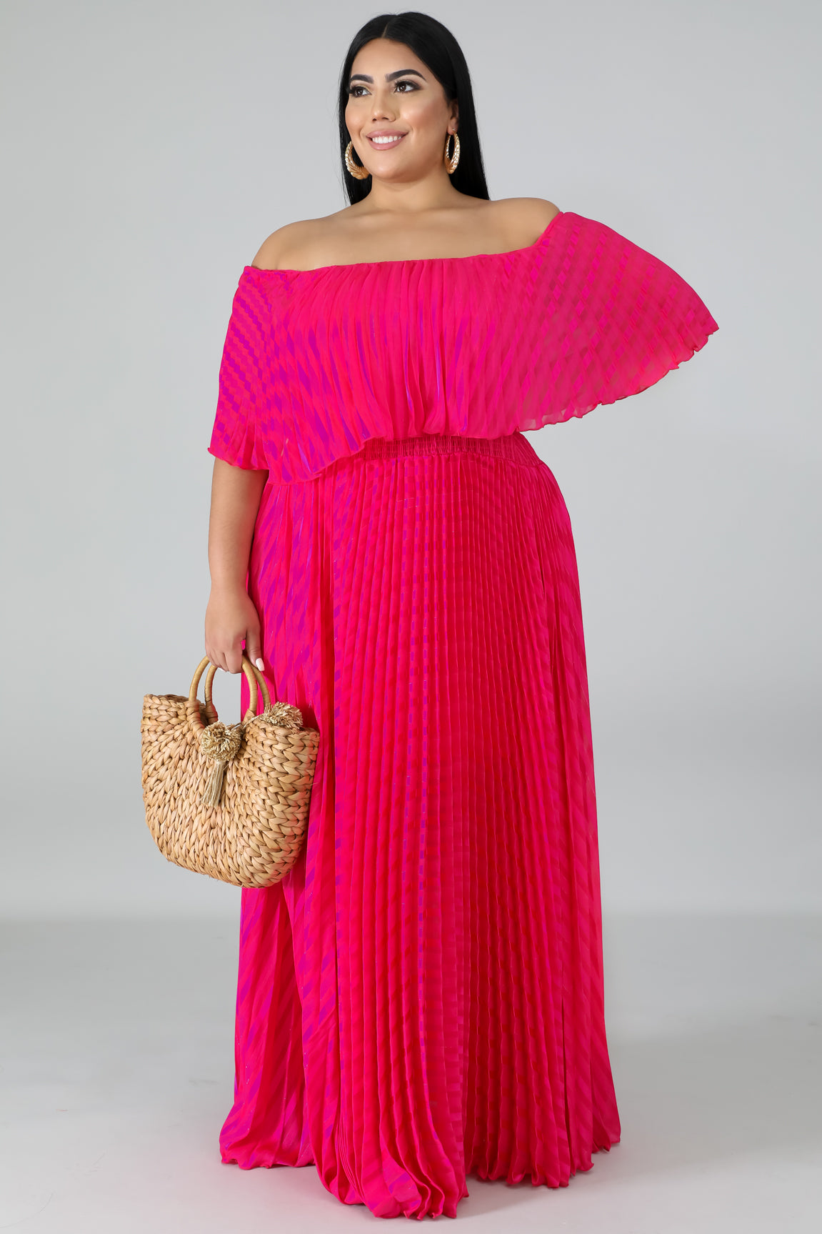Posh- Pleated Maxi