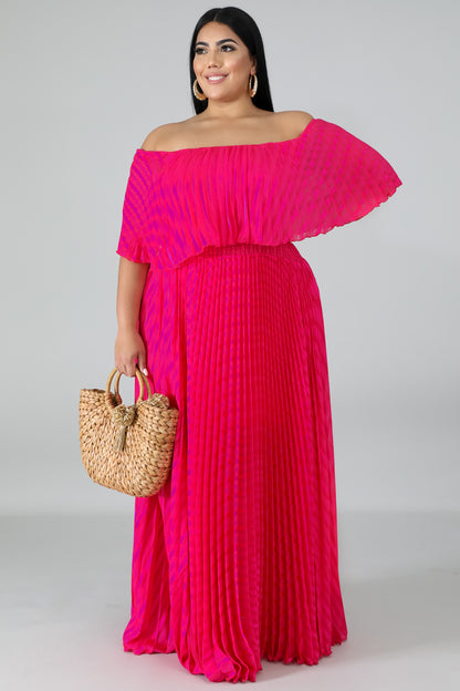 Posh- Pleated Maxi