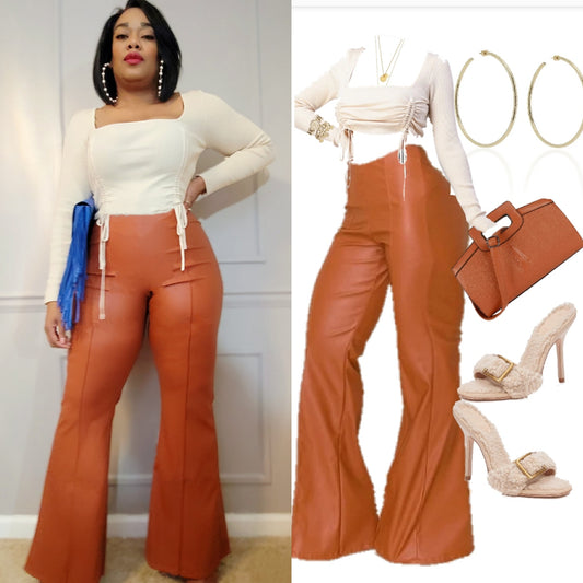 It Girl- Faux Leather Wide-leg Pant