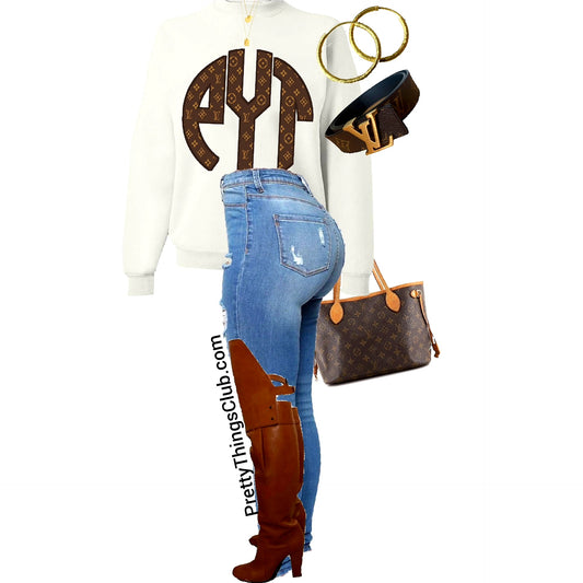 Pretty Young Thang- Logo Print Sweatshirt