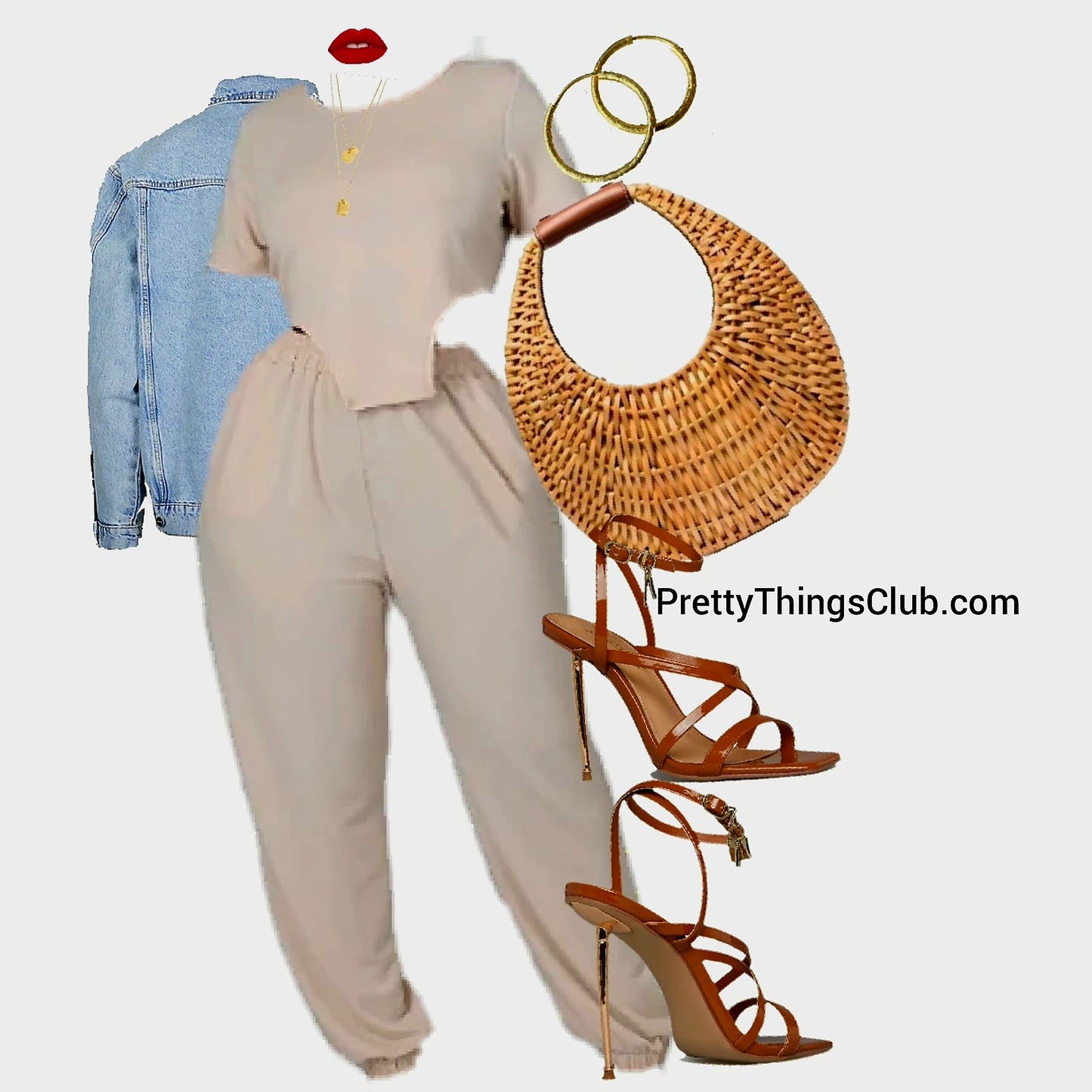 So Posh- 2 Piece Crop Top Set