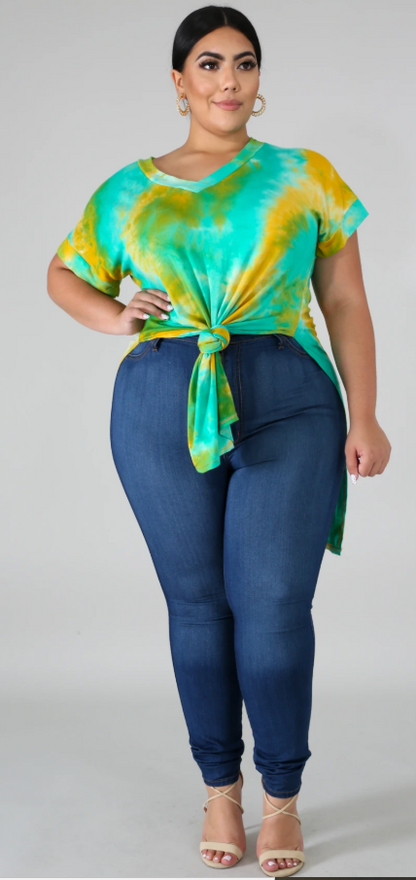 SUNDAE-Tie Dye Slit Tunic