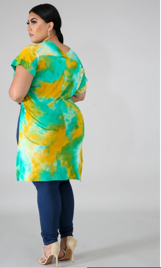 SUNDAE-Tie Dye Slit Tunic